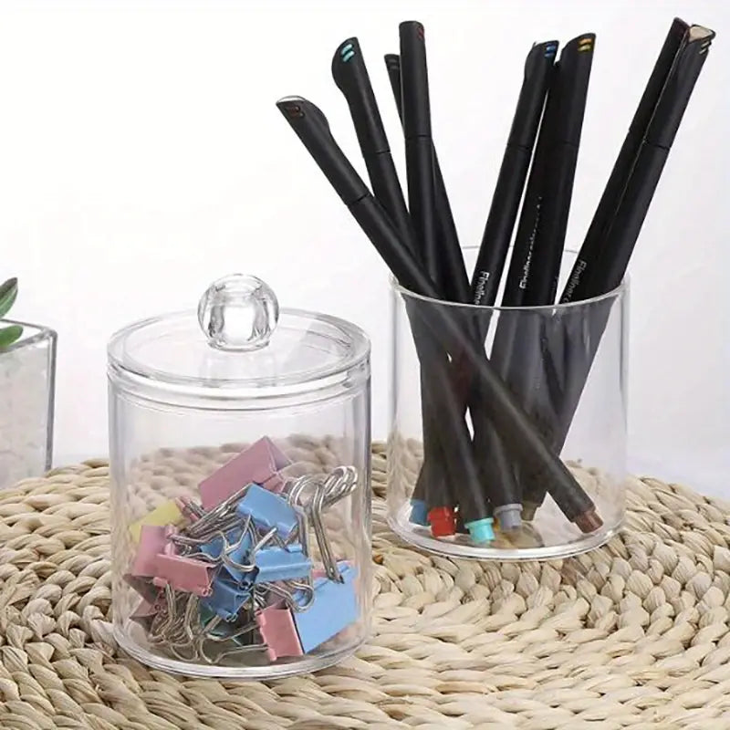 Clear Plastic Bathroom Storage Jar Set