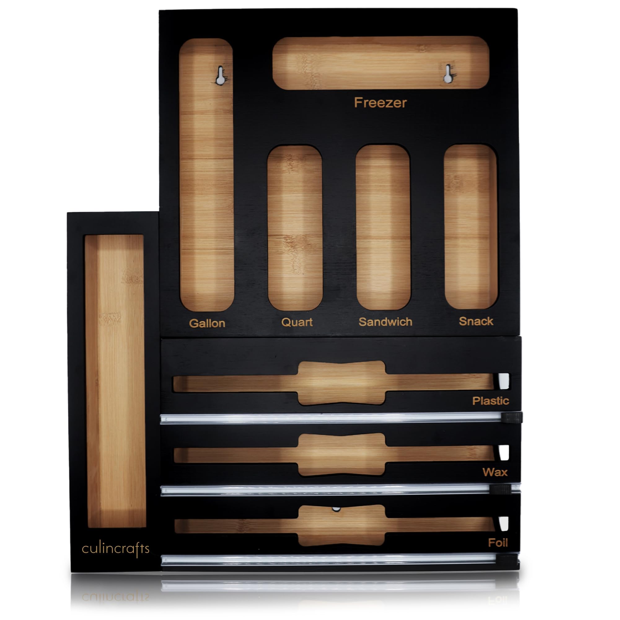 Bamboo Kitchen Bag Storage Organizer