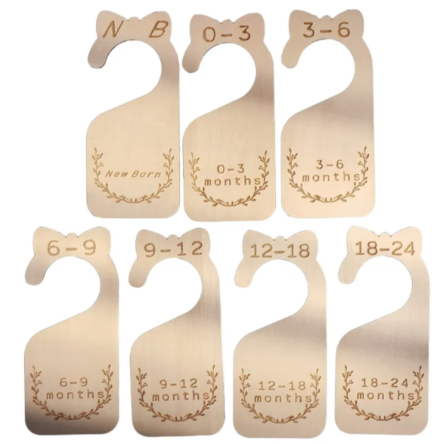 Baby Closet Size Dividers, 7-Piece Wood Set