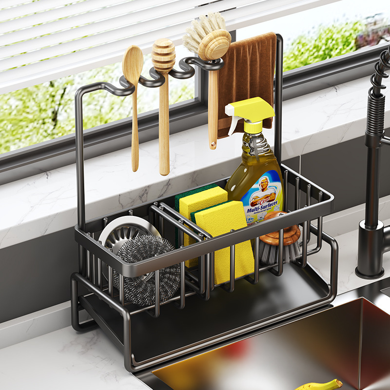Kitchen Sink Organizer with Drain Rack