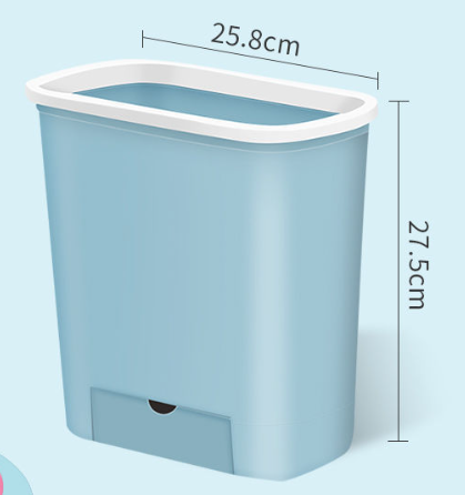 Wall-Mounted Kitchen Trash Bin with Storage Shelf