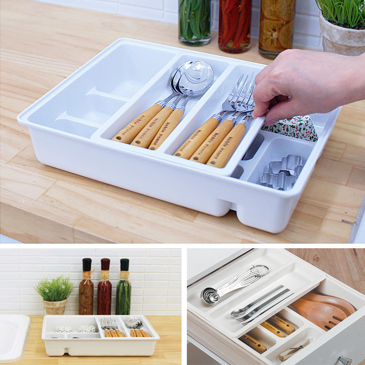 White Plastic Kitchen Utensil Organizer
