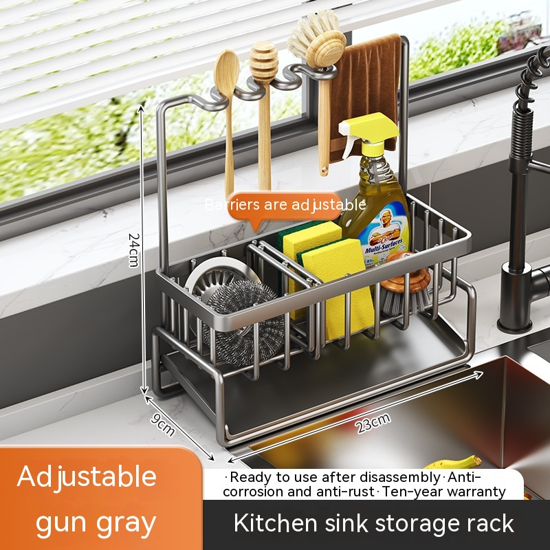 Kitchen Sink Organizer with Drain Rack