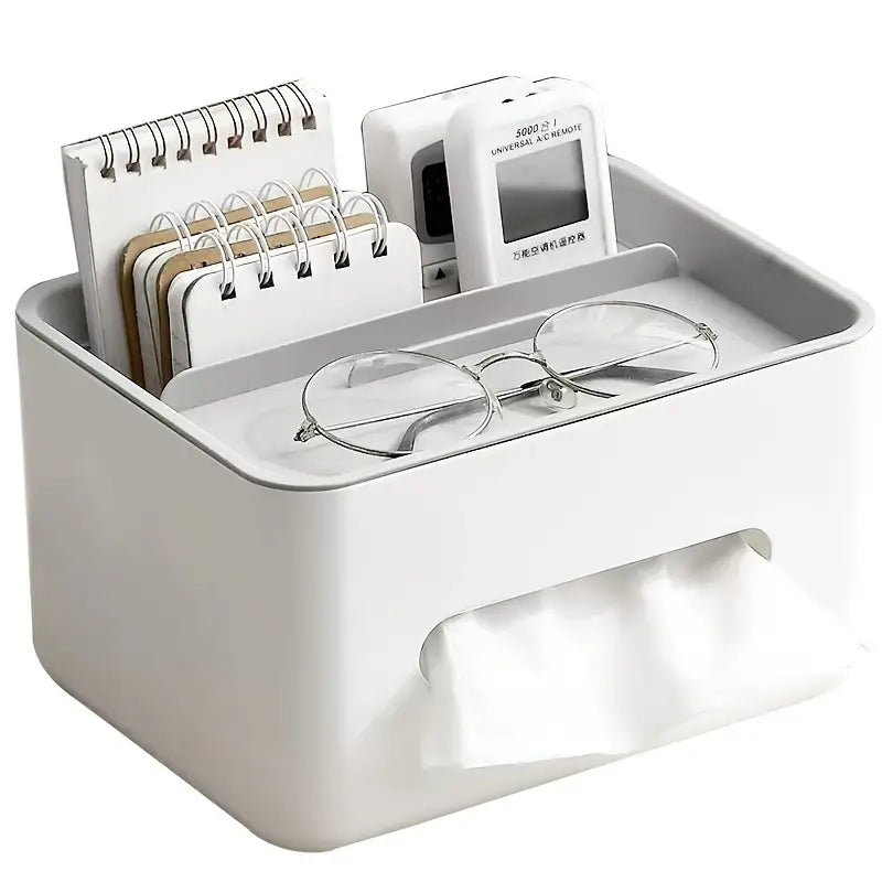 Tissue Box and Desk Organizer with Compartments
