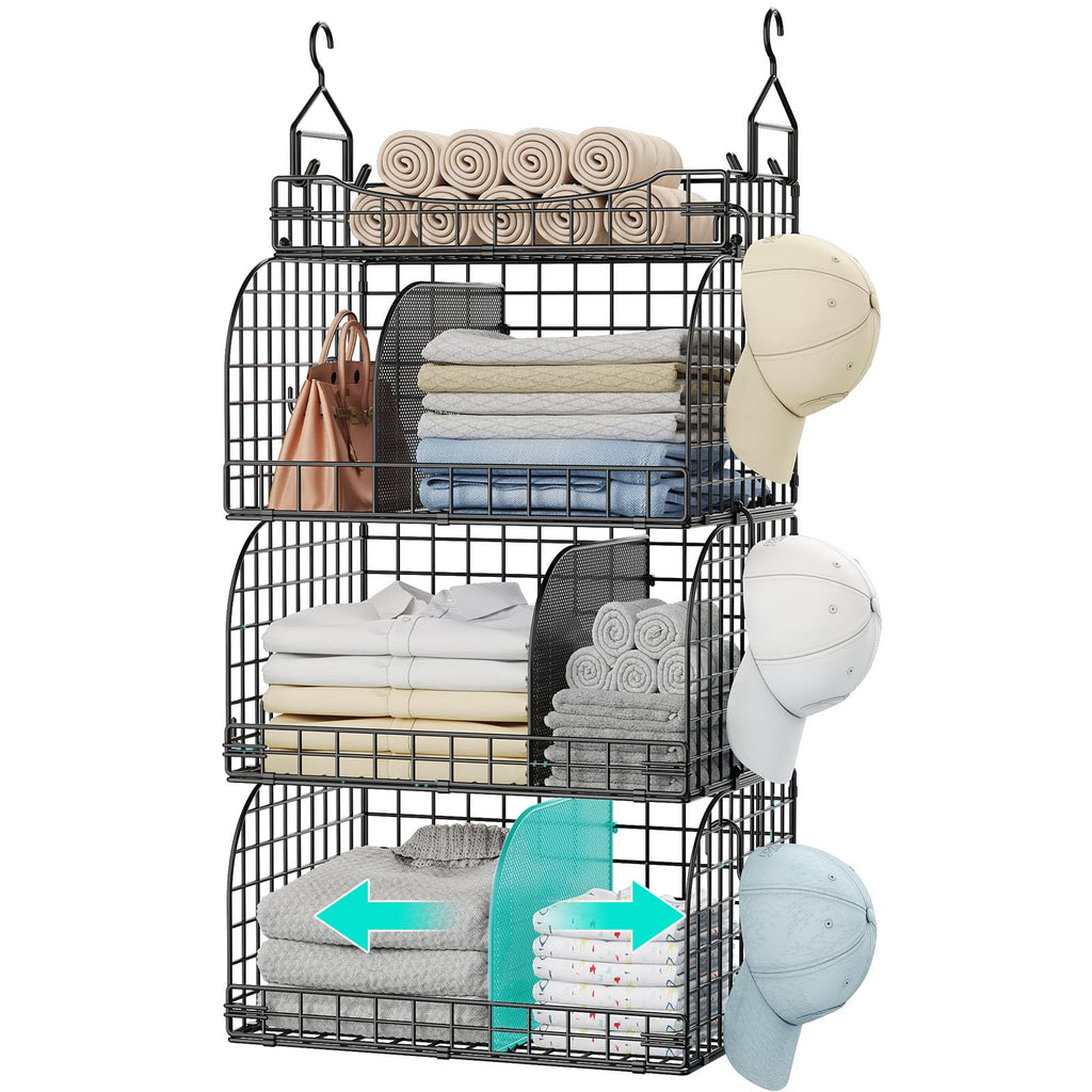 Hanging Closet Organizer, 4-Tier Metal