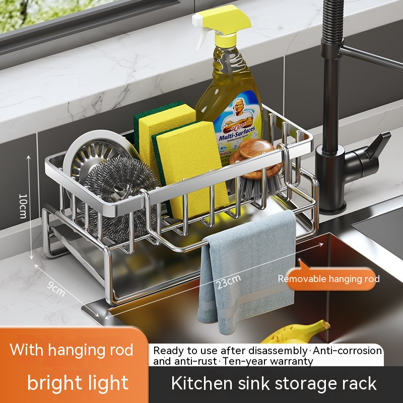 Kitchen Sink Organizer with Drain Rack