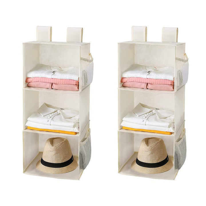 Hanging Closet Organizer, 3-Shelf 2-Pack