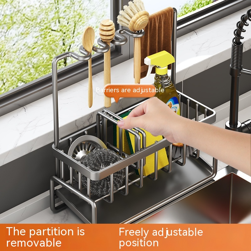 Kitchen Sink Organizer with Drain Rack