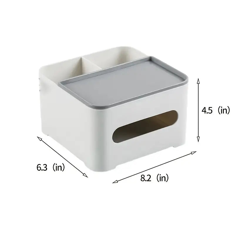 Tissue Box and Desk Organizer with Compartments