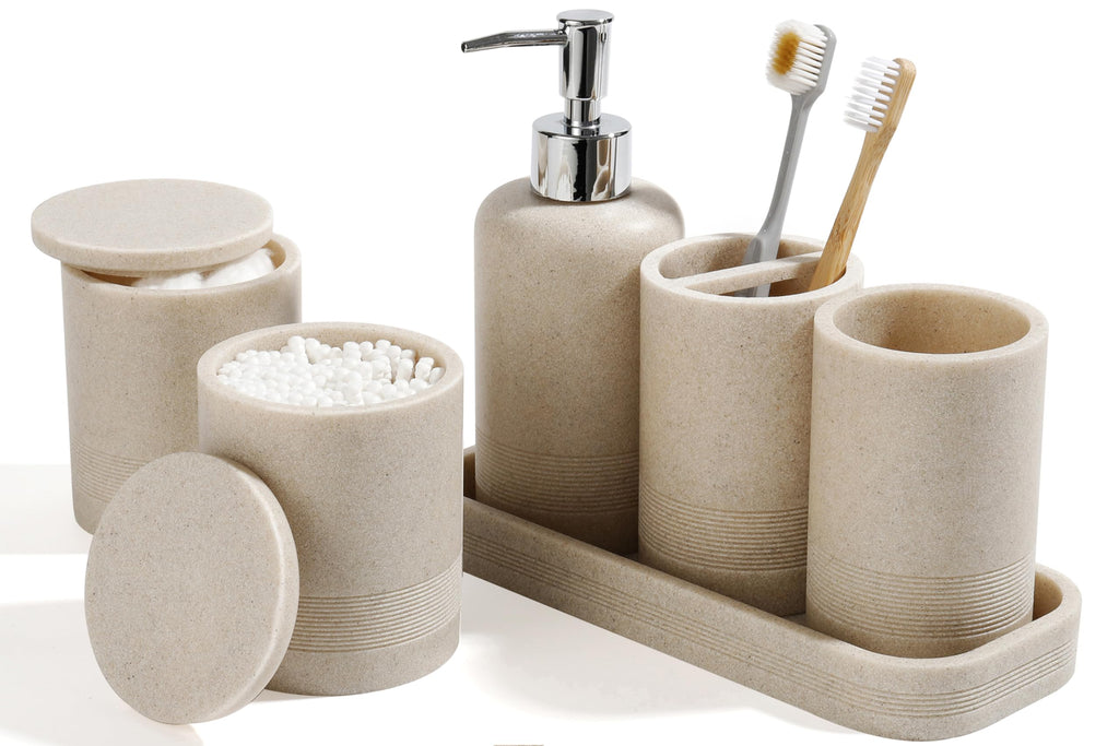 6-Piece Bathroom Counter Accessory Set