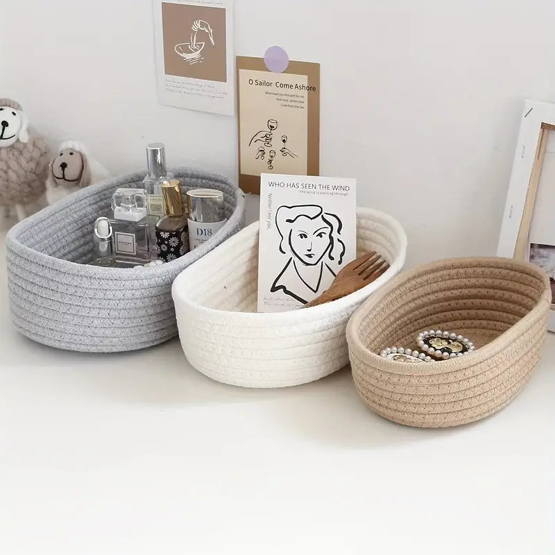 Woven Cotton Rope Storage Basket