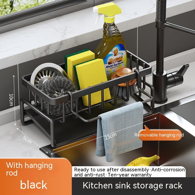 Kitchen Sink Organizer with Drain Rack
