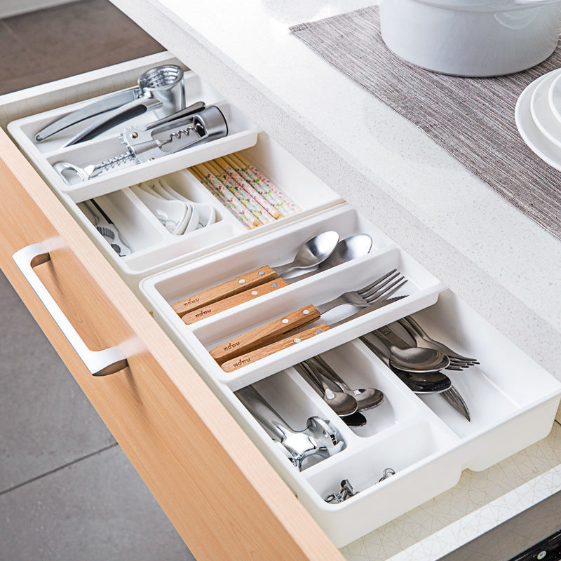 White Plastic Kitchen Utensil Organizer