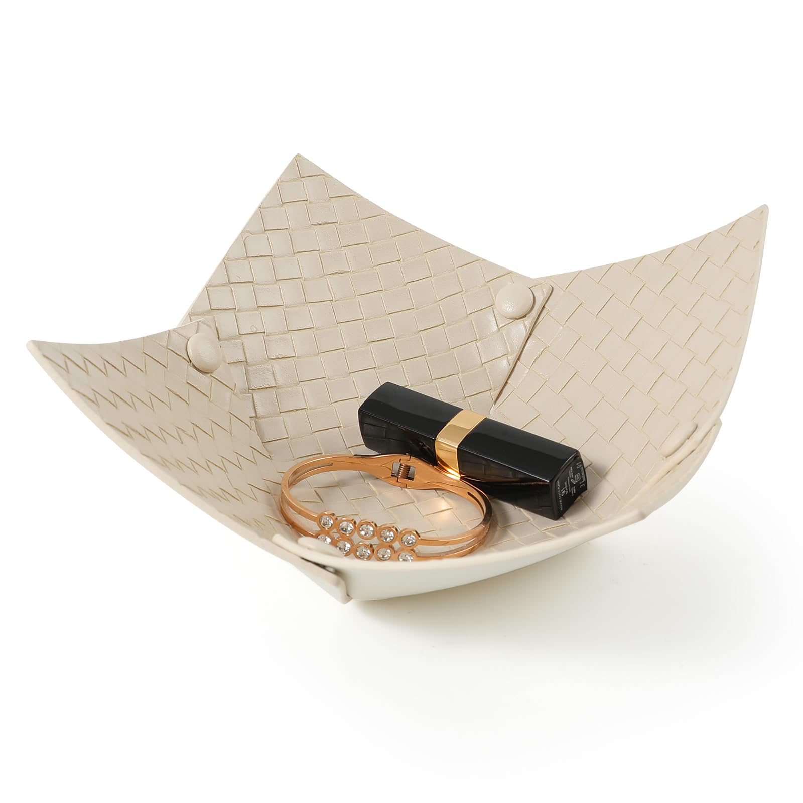 PU Leather Catchall Valet Trays, 2-Pack