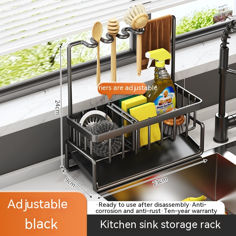 Kitchen Sink Organizer with Drain Rack