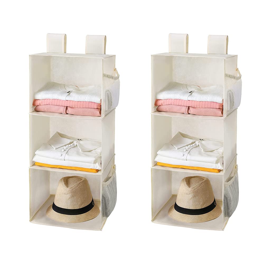Hanging Closet Organizer, 3-Shelf 2-Pack