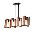 4-Light Wood and Metal Island Chandelier