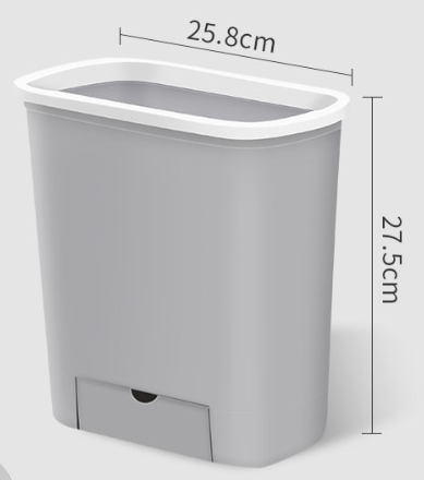 Wall-Mounted Kitchen Trash Bin with Storage Shelf