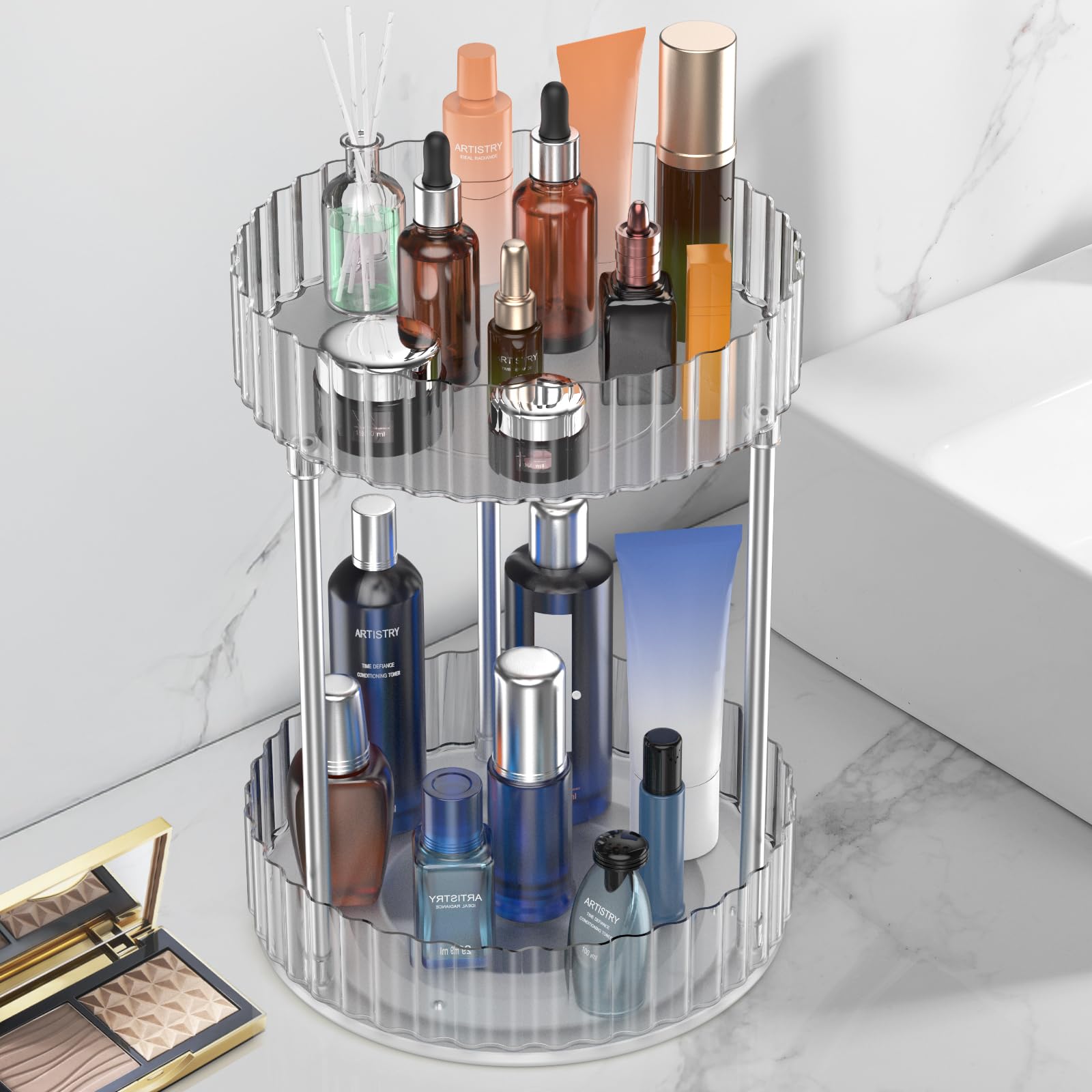 2-Tier Rotating Makeup Organizer