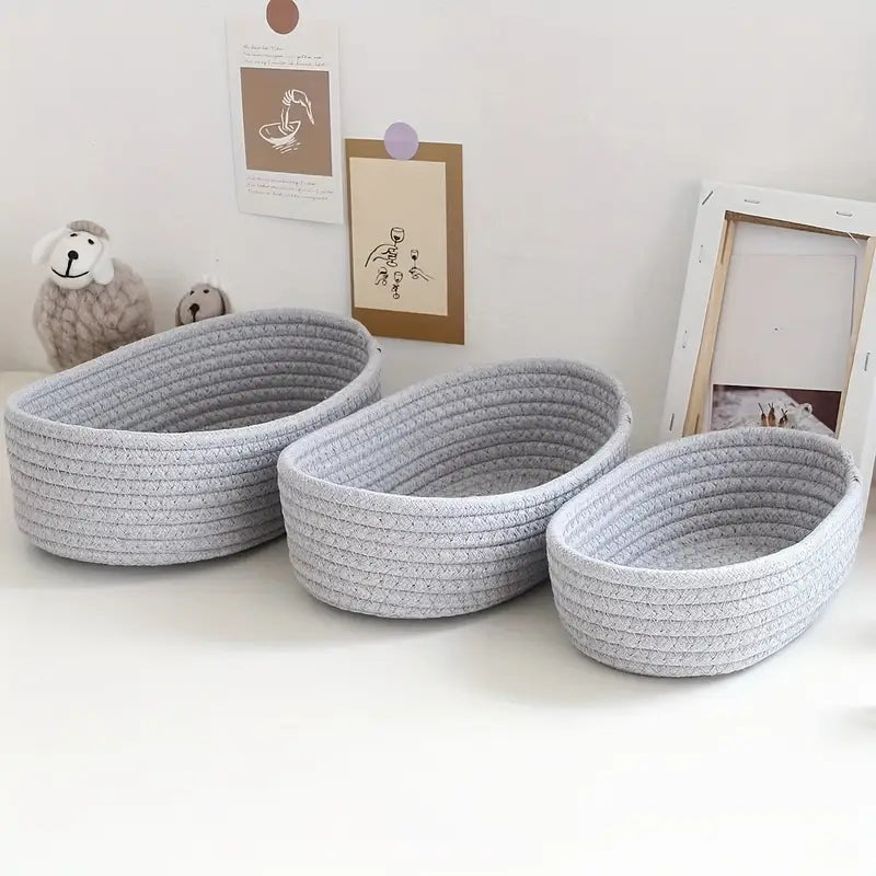 Woven Cotton Rope Storage Basket