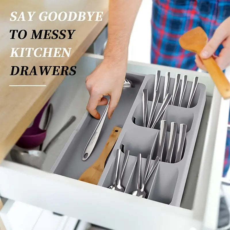 Expandable Kitchen Drawer Silverware Organizer