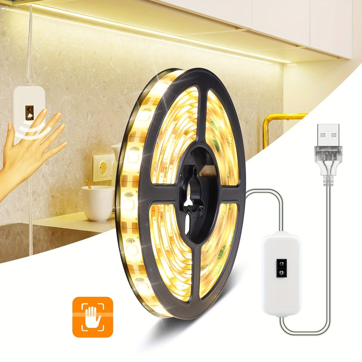 Hand-Sweep Sensor LED Strip Light