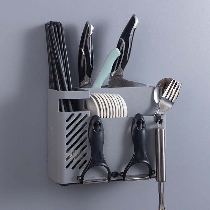 Wall-Mounted Kitchen Utensil and Chopstick Holder