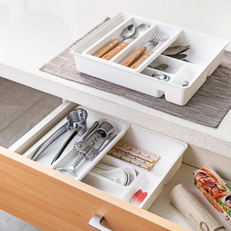 White Plastic Kitchen Utensil Organizer